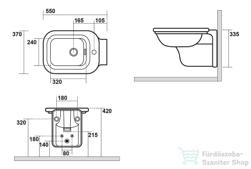 Sapho WALDORF Fali bidé, 37x33,5x55cm 4125K1