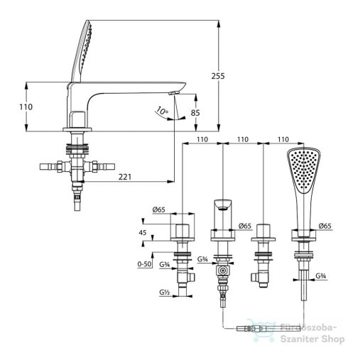 Kludi AMEO egykaros kád/zuhanycsap, króm 414240530