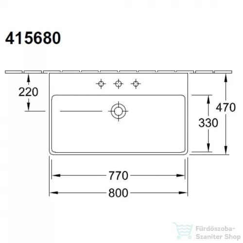 Villeroy & Boch Avento 80x47 cm-es mosdó 4156 80 01 ( 41568001 )