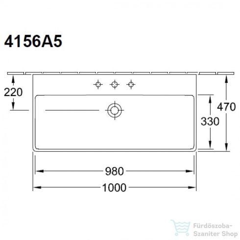 Villeroy & Boch Avento 100x47 cm-es mosdó 1 csaplyukkal 4156 A5 01 ( 4156A501 )