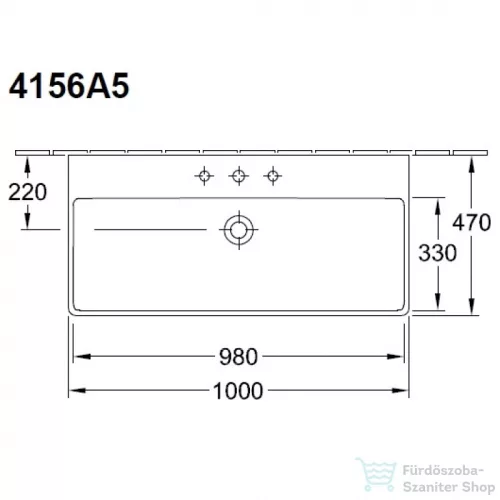 Villeroy & Boch Avento 100x47 cm-es mosdó 1 csaplyukkal 4156 A5 01 ( 4156A501 )