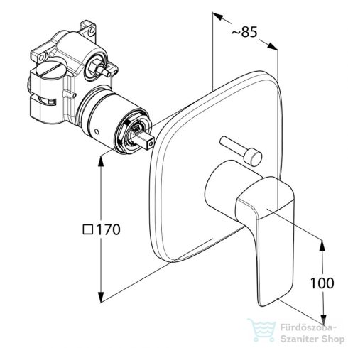 Kludi Ameo falsík alatti egykaros kádtöltő és zuhanycsap 416570575