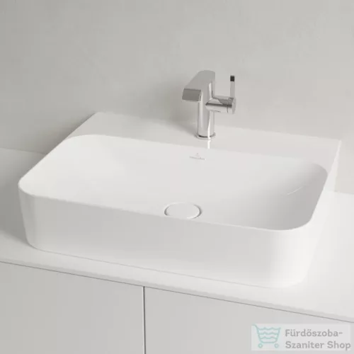 Villeroy & Boch Finion 60x47 mosdó, 1 csaplyukkal, csiszolt alsó felülettel CeramicPlus bevonattal 4168 6L R1 ( 41686LR1 )