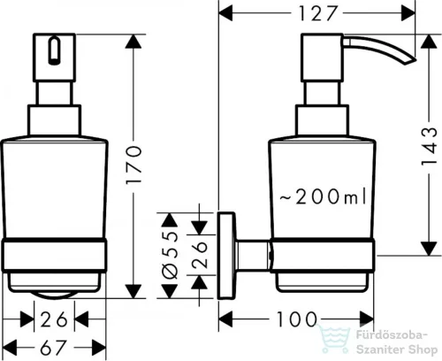 Hansgrohe LOGIS UNIVERSAL fali szappanadagoló, króm 41714000