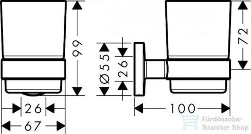 Hansgrohe LOGIS UNIVERSAL fogmosópohár, króm 41718000