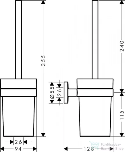Hansgrohe LOGIS UNIVERSAL fali wc kefe tartó, króm 41722000