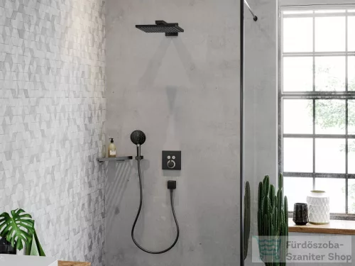Hansgrohe ADDSTORIS 305 mm-es sarokpolc, szálcsiszolt fekete/króm 41741340
