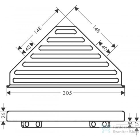 Hansgrohe ADDSTORIS 305 mm-es sarokpolc, matt fekete 41741670