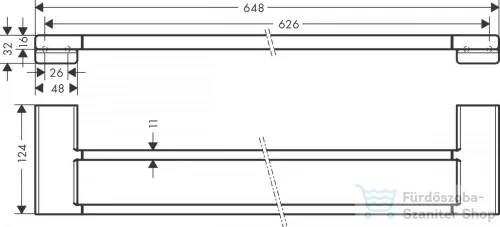 Hansgrohe ADDSTORIS 648 mm-es dupla törölközőtartó, szálcsiszolt bronz 41743140