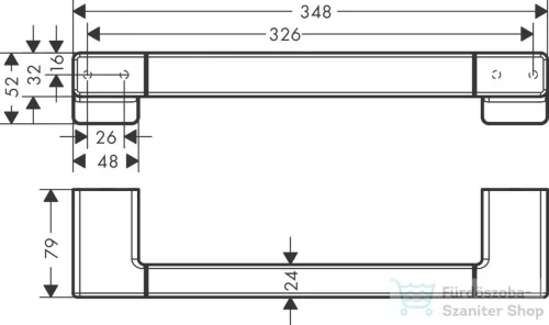 Hansgrohe ADDSTORIS 348 mm-es kapaszkodó, matt fekete 41744670