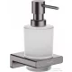 Hansgrohe ADDSTORIS  fali szappanadagoló, szálcsiszolt fekete/króm 41745340