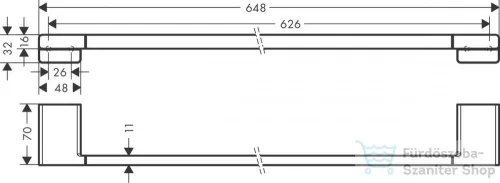 Hansgrohe ADDSTORIS 648 mm-es törölközőtartó, króm 41747000