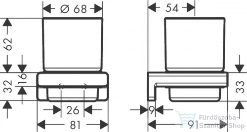 Hansgrohe ADDSTORIS fali fogkefetartó, szálcsiszolt fekete/króm 41749340