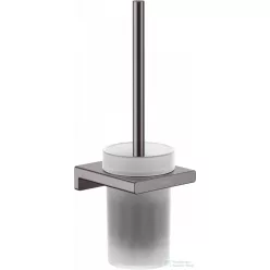   Hansgrohe ADDSTORIS fali wc kefe tartó, szálcsiszolt fekete/króm 41752340