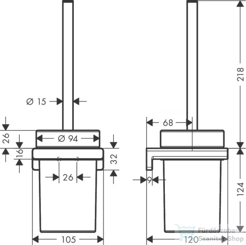 Hansgrohe ADDSTORIS fali wc kefe tartó, matt fehér 41752700