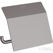   Hansgrohe ADDSTORIS fedeles wc papír tartó, szálcsiszolt fekete/króm 41753340