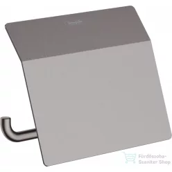   Hansgrohe ADDSTORIS fedeles wc papír tartó, szálcsiszolt fekete/króm 41753340