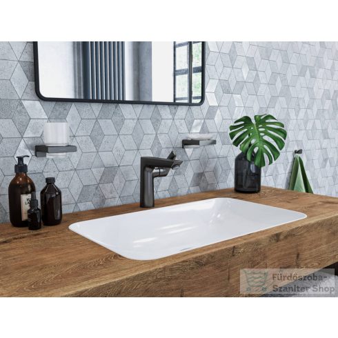 Hansgrohe ADDSTORIS pót wc papír tartó, szálcsiszolt fekete/króm 41748340