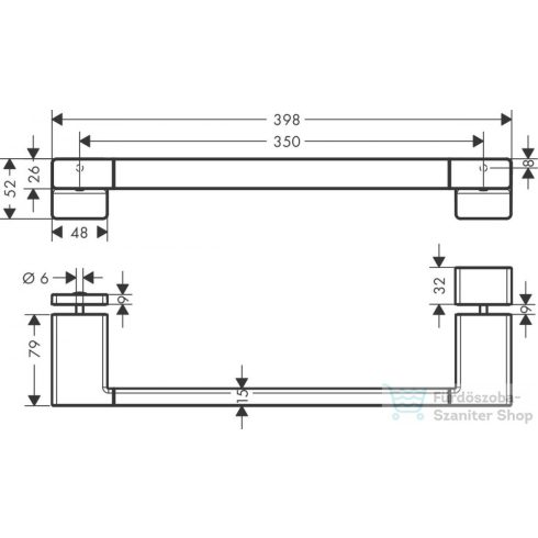 Hansgrohe ADDSTORIS zuhanyajtó fogantyú, króm 41759000