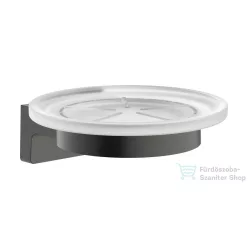   Hansgrohe ADDSTORIS S fali szappantartó matt üveg tállal, szálcsiszolt fekete króm 41766340