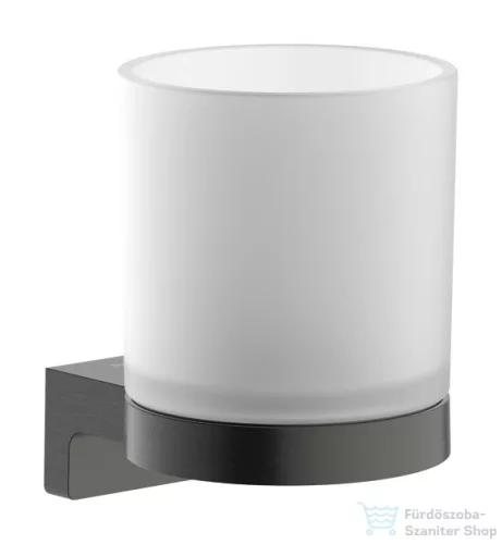 Hansgrohe ADDSTORIS S fali fogkefe tartó pohár, szálcsiszolt fekete króm 41769340