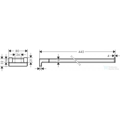 Hansgrohe ADDSTORIS 445 mm-es dupla törölközőtartó, szálcsiszolt fekete/króm 41770340