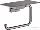 Hansgrohe ADDSTORIS polcos wc papír tartó, szálcsiszolt fekete/króm 41772340