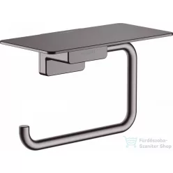   Hansgrohe ADDSTORIS polcos wc papír tartó, szálcsiszolt fekete/króm 41772340