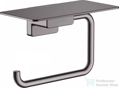 Hansgrohe ADDSTORIS polcos wc papír tartó, szálcsiszolt fekete/króm 41772340