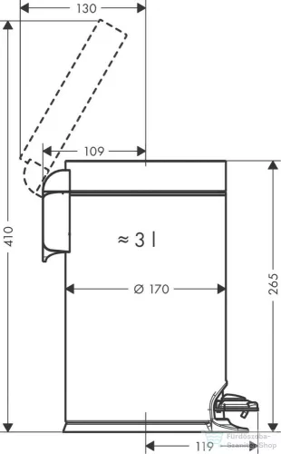 Hansgrohe ADDSTORIS pedálos szemetes, matt fekete 41775670