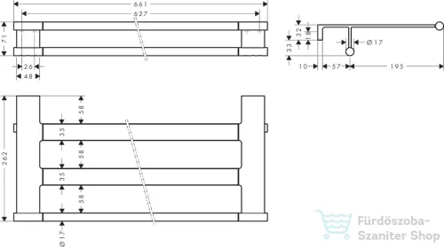 Hansgrohe ADDSTORIS S fali törölközőtartó polc, szálcsiszolt fekete króm 41781340