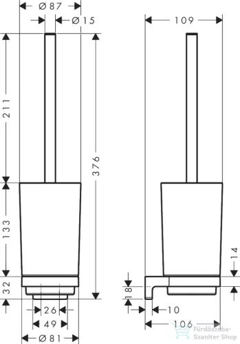 Hansgrohe ADDSTORIS S fali WC-kefe tartó, króm 41782000