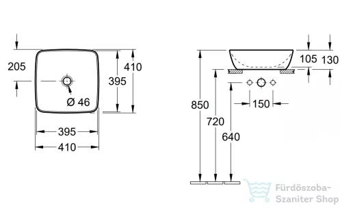 Villeroy & Boch Artis 41x41cm-es ráültethető mosdó 4178 41 01 ( 41784101 )