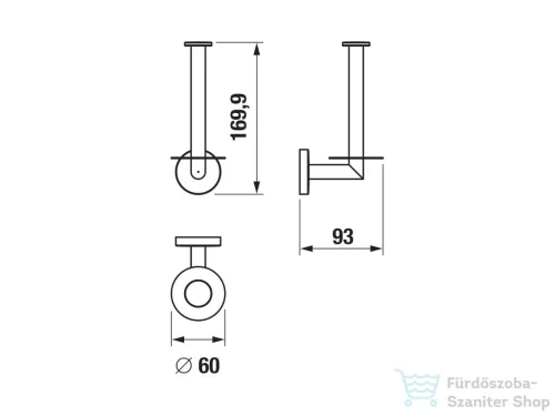 Hansgrohe ADDSTORIS S fali pót wc papír tartó tartó, szálcsiszolt fekete króm 41786340