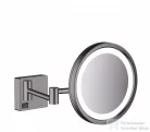Hansgrohe ADDSTORIS fali kozmetikai tükrör LED világítással, szálcsiszolt fekete/króm 41790340