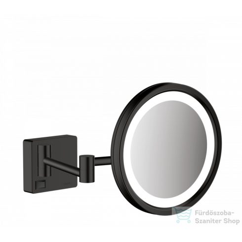 Hansgrohe ADDSTORIS fali kozmetikai tükör LED világítással, matt fekete 41790670