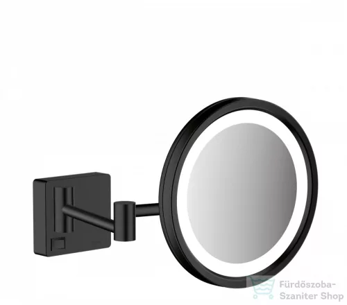 Hansgrohe ADDSTORIS fali kozmetikai tükör LED világítással, matt fekete 41790670
