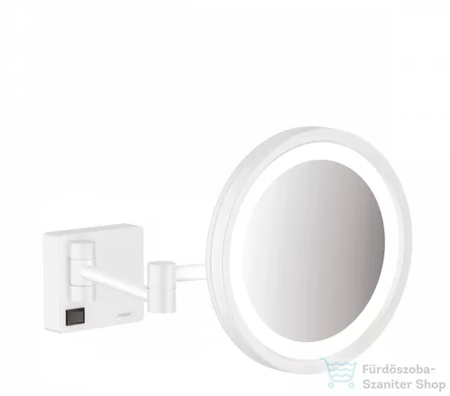 Hansgrohe ADDSTORIS fali kozmetikai tükör, LED világítással, matt fehér 41790700