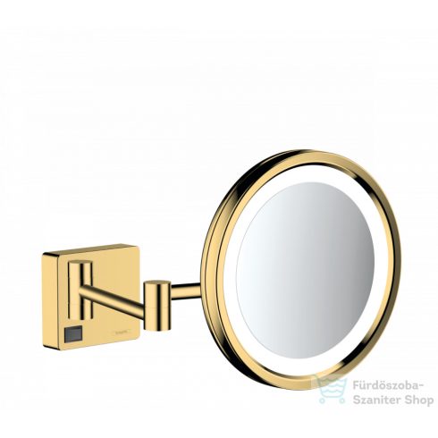 Hansgrohe ADDSTORIS fali kozmetikai tükör LED világítással, polírozott arany hatású 41790990