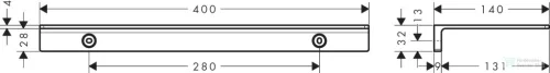 Hansgrohe ADDSTORIS 40 cm-es fali polc, matt fehér 41794700