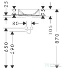Hansgrohe AXOR SUITE 30 cm-es pultra ültethető mosdó csaplyuk nélkül,matt fehér/szálcsiszolt fekete króm 42000340