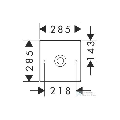Hansgrohe AXOR SUITE 28,5x28,5 cm-es pultra ültethető mosdó csaplyuk nélkül,matt fehér/króm 42002000