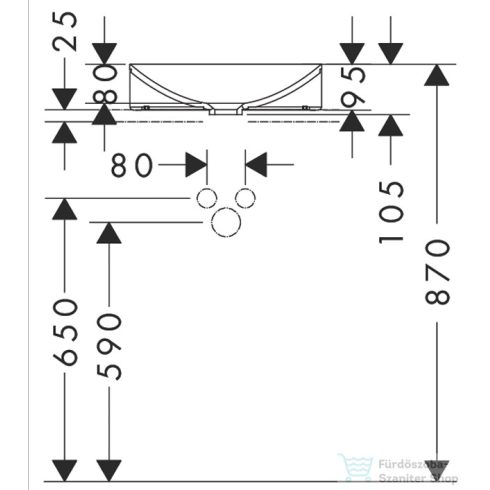 Hansgrohe AXOR SUITE 40x40 cm-es pultra ültethető mosdó csaplyuk nélkül,matt fehér/szálcsiszolt arany hatású 42003250
