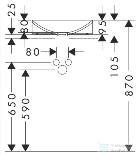 Hansgrohe AXOR SUITE 40x40 cm-es pultra ültethető mosdó csaplyuk nélkül,matt fehér/polírozott vörös arany hatású 42003300