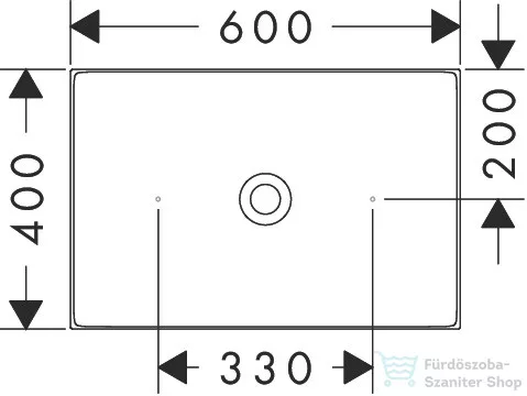 Hansgrohe AXOR SUITE 60x40 cm-es pultra ültethető mosdó csaplyuk nélkül,matt fehér/szálcsiszolt nikkel 42004820