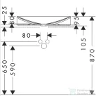 Hansgrohe AXOR SUITE 60x40 cm-es pultra ültethető mosdó csaplyuk nélkül,matt fehér/szálcsiszolt nikkel 42004820