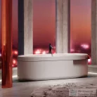 Hansgrohe AXOR SUITE 190x85 cm-es szabadon álló kád króm leeresztővel, polc nélkül, matt fehér 42005000