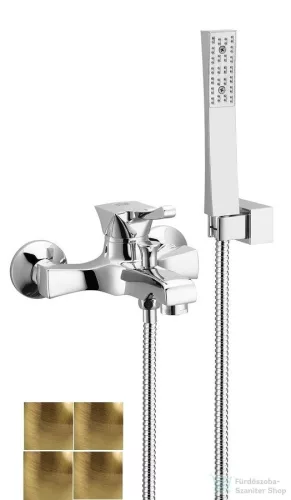 Sapho CHIC kádtöltő csaptelep, kézizuhannyal és gégecsővel, bronz 42008-06
