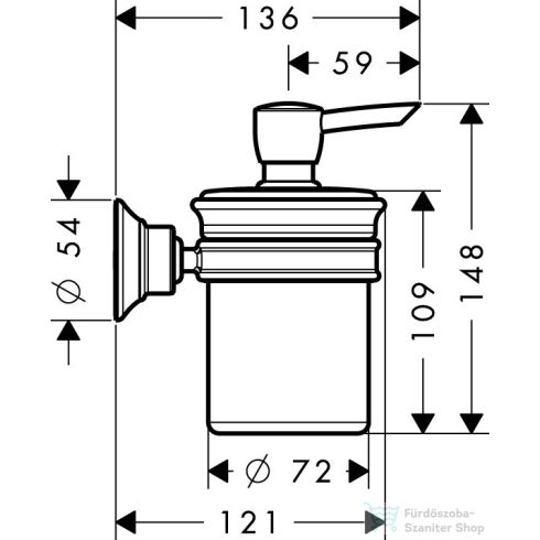 Hansgrohe AXOR MONTREUX folyékonyszappan-adagoló,rozsdamentes acél hatású 42019800