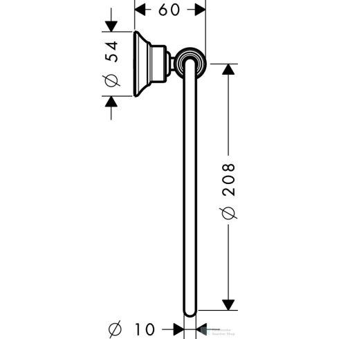Hansgrohe Axor Montreux törölközőtartó gyűrű,szálcsiszolt sárgaréz hatású 42021950